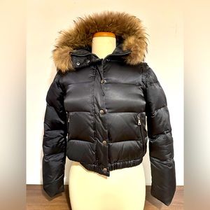 Andrew Mark Black bomber with Fur Hood